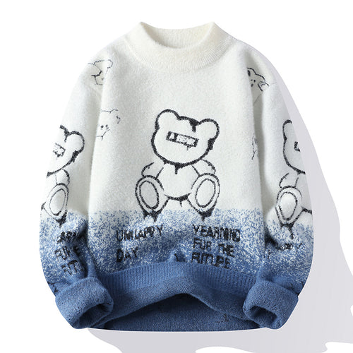 Damen gemütlicher Pullover mit niedlichem Tiermotiv und lässiger Passform EB