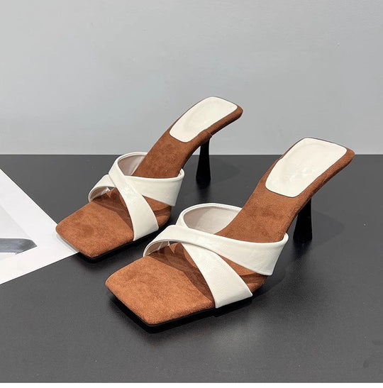Damen elegante Sling-Pumps mit überkreuztem Riemendesign und hohen Absatz EB