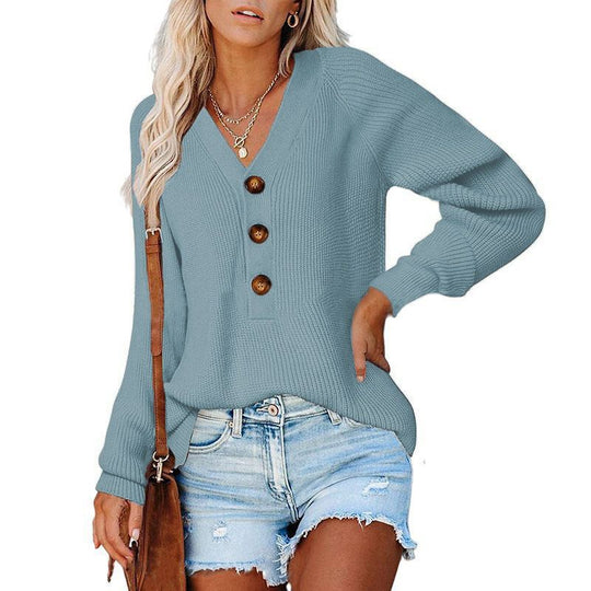 Damen Strickpullover mit Knopfdetails und lässigem Schnitt EB
