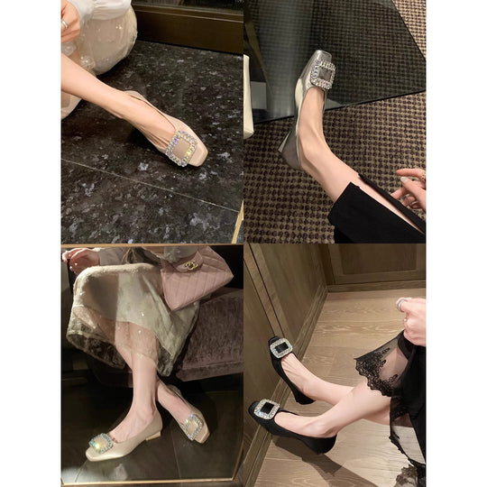 Damen Glamouröse Pumps mit funkelnder Strassschnalle EB