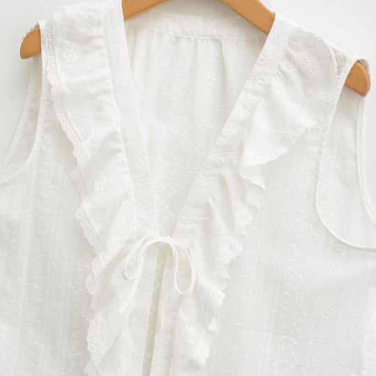 Damen Rüschenshirt mit elegantem V-Ausschnitt EB