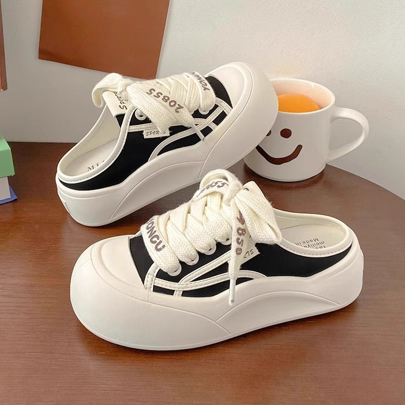 Damen Trendige Plateau-Sneaker mit flexibel einstellbarem Schnürsystem und atmungsaktiver Sohle EB