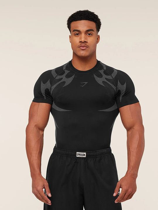 Herren nan nahtloses formgebendes Funktionsshirt mit Kompressionseffekt und ergonomischen Muskelzonen EB