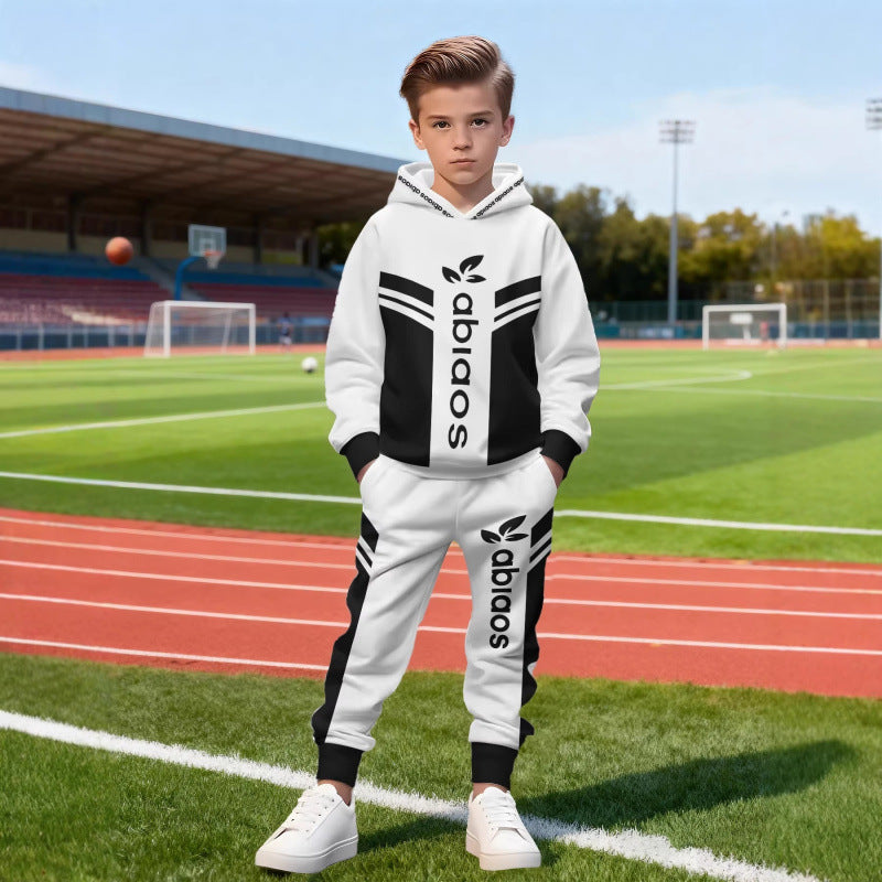 Unisex nan Kinder Jogginganzug mit Kapuzenpullover und detailreichem Auto-Print EB