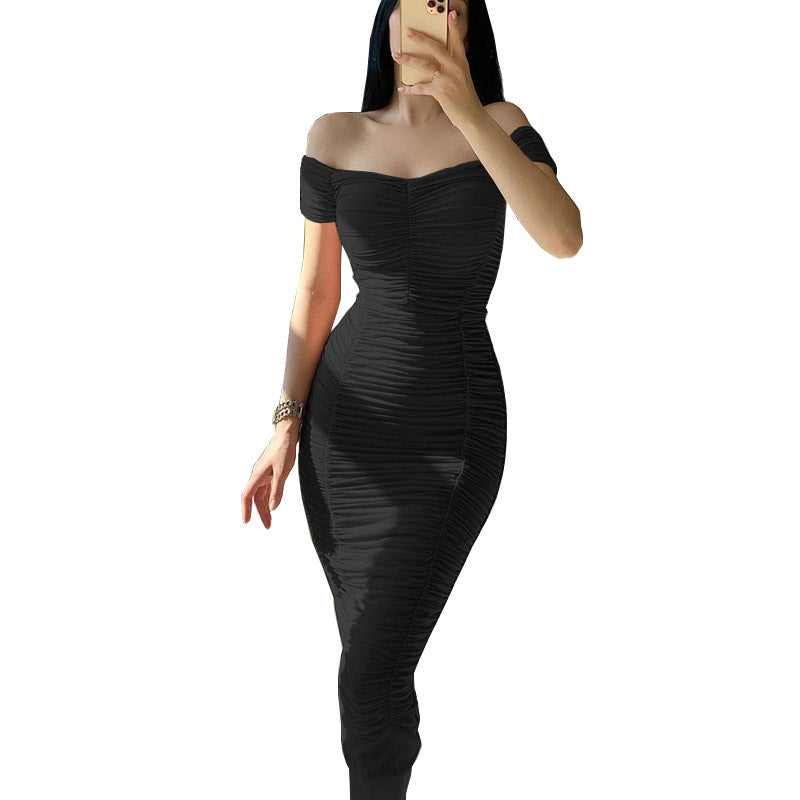 Damen Wickelkleid mit romantischem Rüschendesign und figurbetonendem Schnitt EB