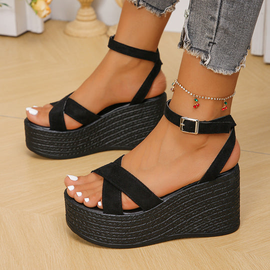 Damen Wedge-Sandalen mit rutschfester Sohle und komfortablem Fußbett EB