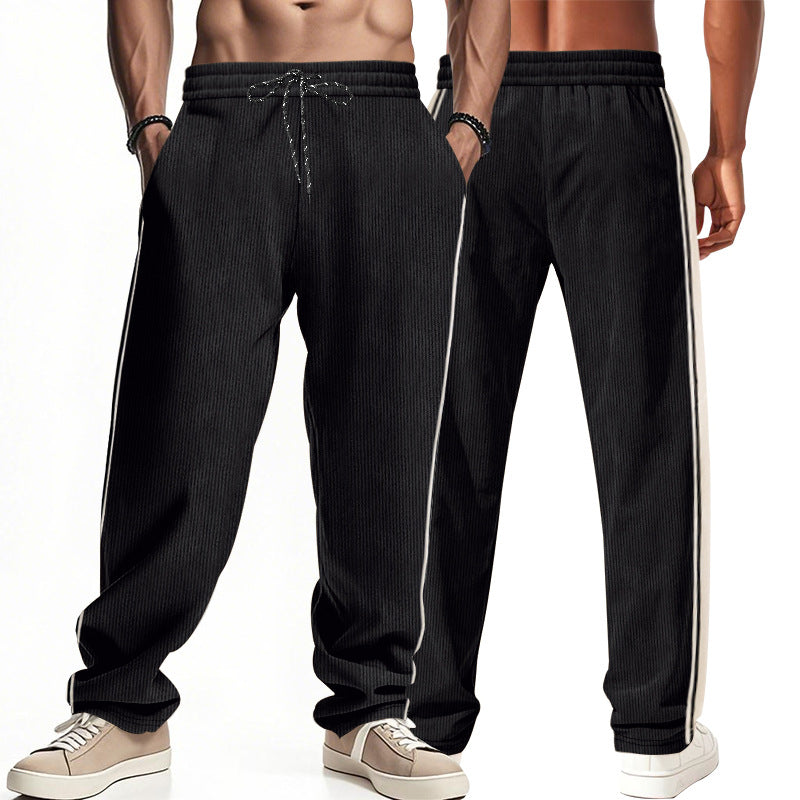 Herren Bequeme Freizeithose mit seitlichen Streifen und elastischem Bund EB