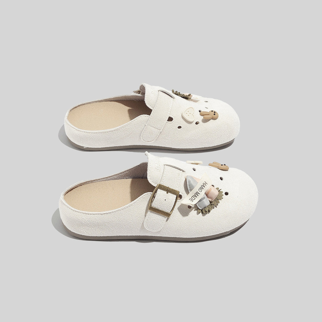 Damen Clogs mit floralem Dekor und verstellbarem Riemen EB