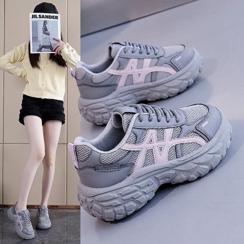 Damen Chunky Sneakers mit atmungsaktivem Mesh-Obermaterial und stoßdämpfender Sohle EB