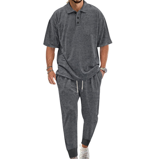 Herren lässiges Freizeit-Set aus weichem Material mit praktischem Kordelzug und elastischem Bund EB
