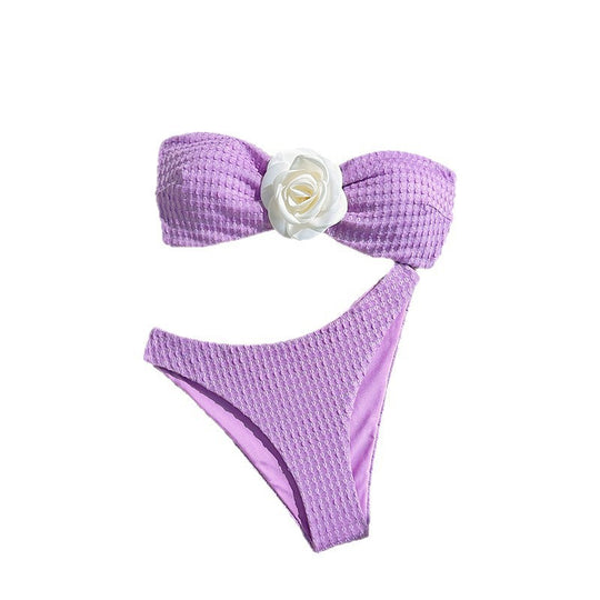 Damen Bandeau-Bikini mit floralen Akzenten EB