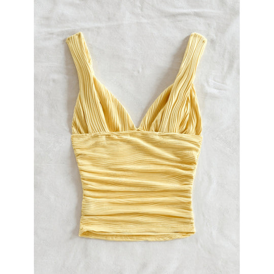 Damen Raffiniertes Cropped Top mit Volantdetails EB
