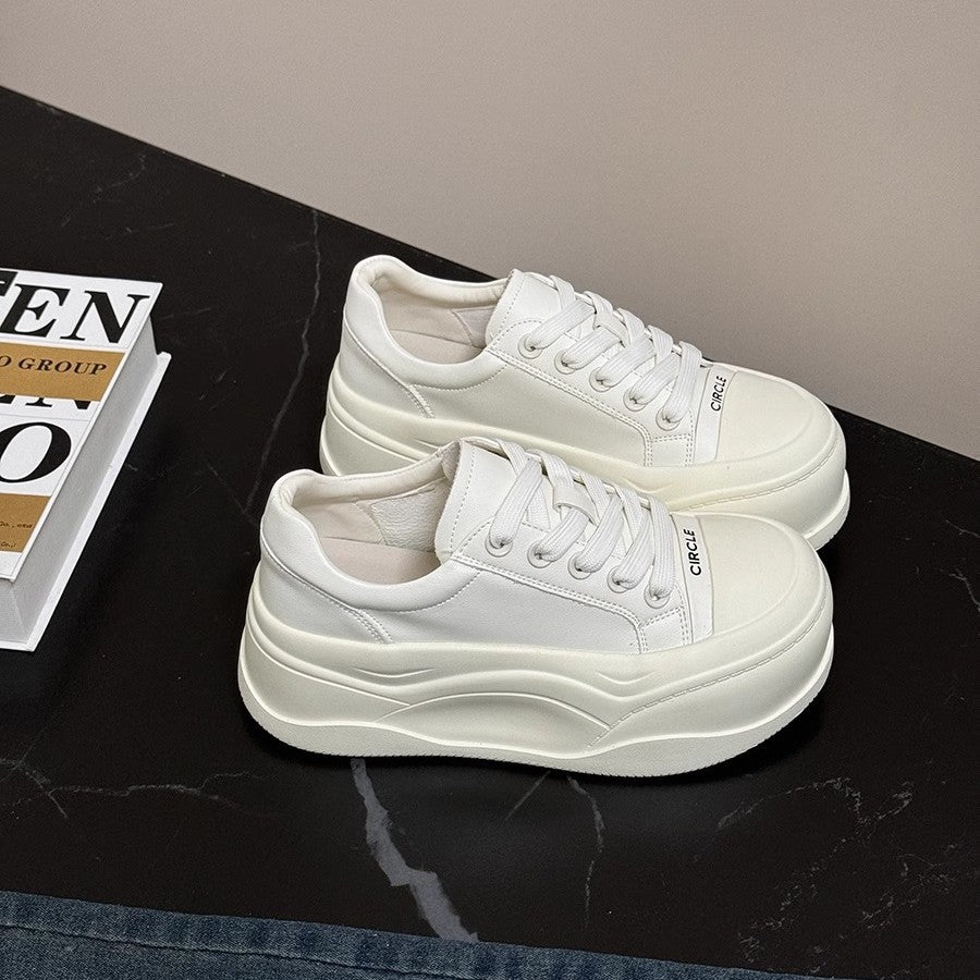 Damen modische Sneakers mit hoher Plateau-Sohle und atmungsaktiver Oberfläche EB