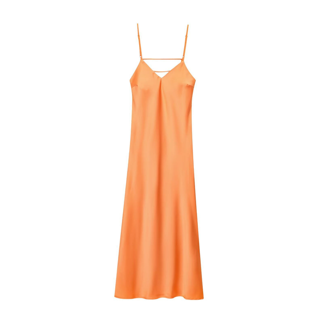 Damen Sommerliches Spaghettiträgerkleid mit schmeichelndem Schnitt und fließendem Stoff EB