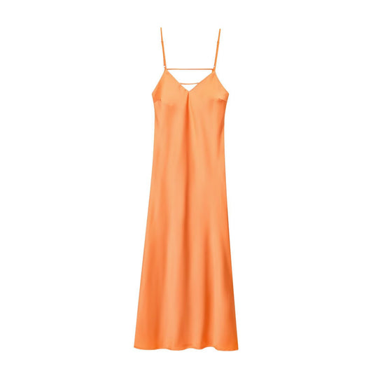 Damen Sommerliches Spaghettiträgerkleid mit schmeichelndem Schnitt und fließendem Stoff EB