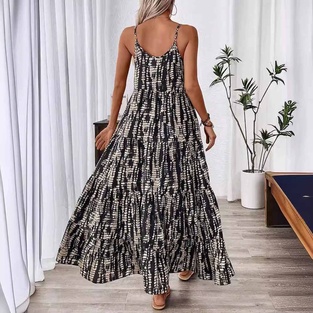 Damen Maxikleid mit elegantem Schnitt und fließendem Stoff EB