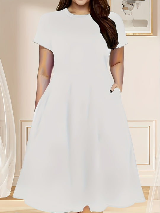 Damen lässiges Maxikleid mit praktischen Seitentaschen und elegantem Schnitt EB