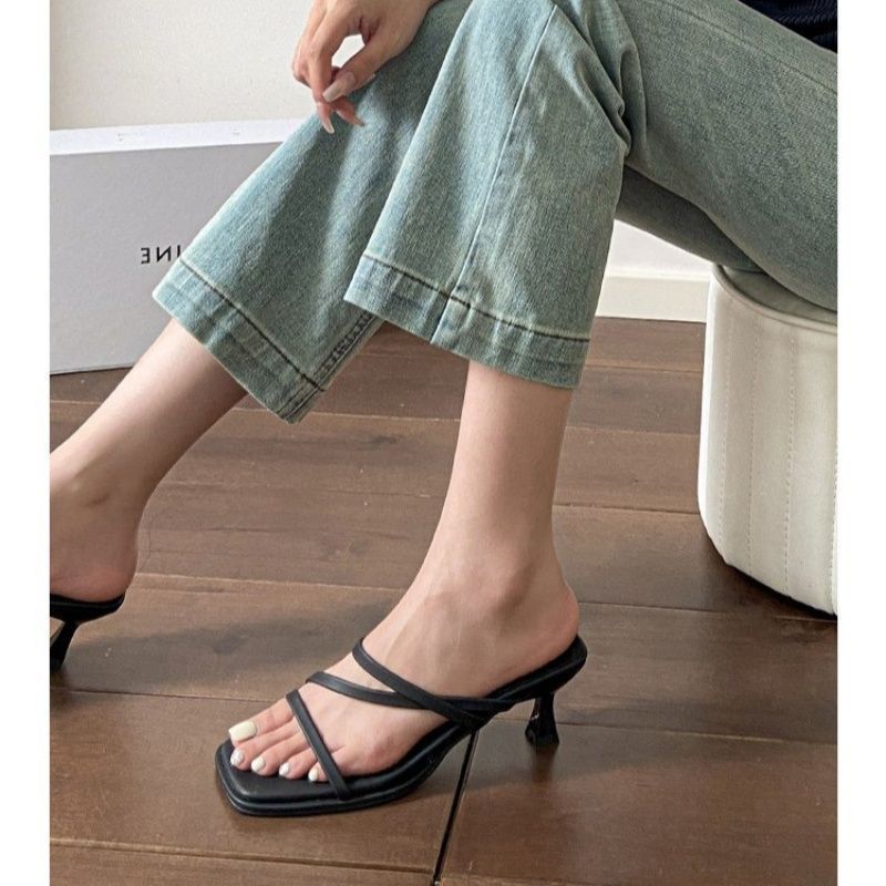 Damen modische Zehensandalen mit gekreuzten Riemen EB