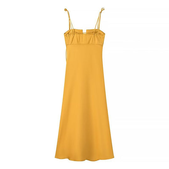 Damen Maxikleid mit verstellbaren Spaghetti-Trägern und elegantem Schnitt EB
