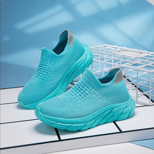 Damen Sportliche Sneaker mit atmungsaktivem Strickoberteil und dämpfender Sohle EB
