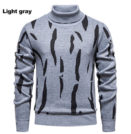 Herren modischer Rollkragenpullover mit auffälligem Muster EB