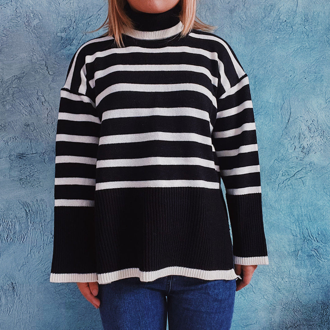EB | Gestreifter Strickpullover für Herbst & Winter