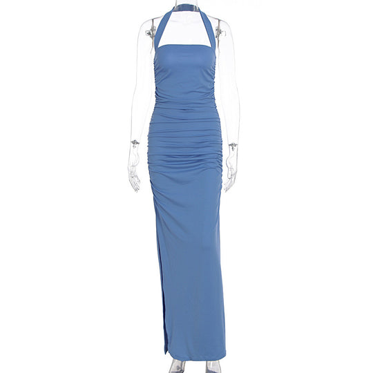 Damen Wickelkleid mit schmalem Taillenschnitt und elegantem tiefem Schlitz EB