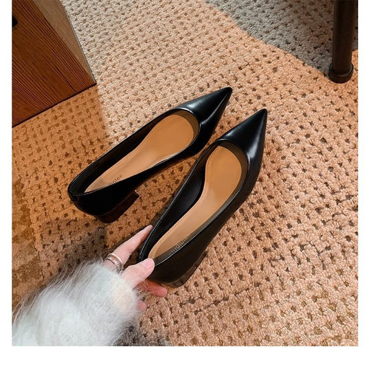 Damen elegante spitze Ballerinas aus hochwertigem Leder EB