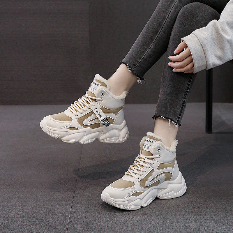 Damen modische Sneaker mit warmem Innenfutter und rutschfester Sohle EB