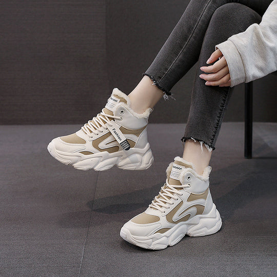 Damen modische Sneaker mit warmem Innenfutter und rutschfester Sohle EB