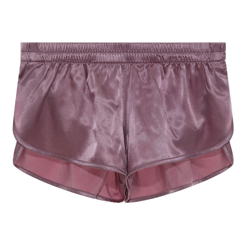 Herren nan kurze Satin-Schlafshorts mit elastischem Bund und seitlichem Schlitz EB
