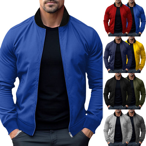 Herren sportliche Sweatjacke mit hohem Kragen und seitlichen Eingrifftaschen EB