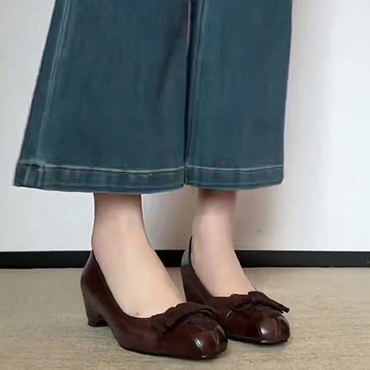 Damen elegante Ballerinas mit modischer Schleifenapplikation und bequemer Innensohle EB