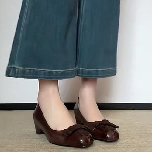 Damen elegante Ballerinas mit modischer Schleifenapplikation und bequemer Innensohle EB