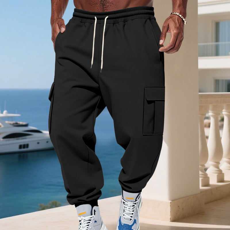 Herren modische Cargo-Jogginghose mit elastischem Bund und praktischen Seitentaschen EB