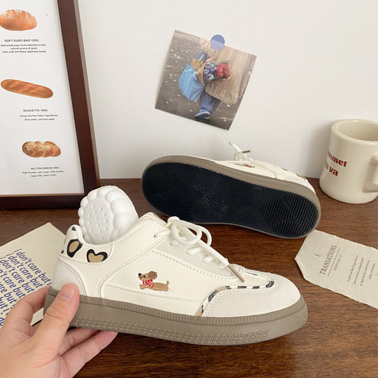 Damen Sneakers mit verspieltem Tiermotiv und atmungsaktiver Oberflächenstruktur EB