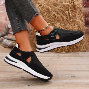 Damen Atmungsaktive Freizeitsneakers mit elastischem Riemendesign EB
