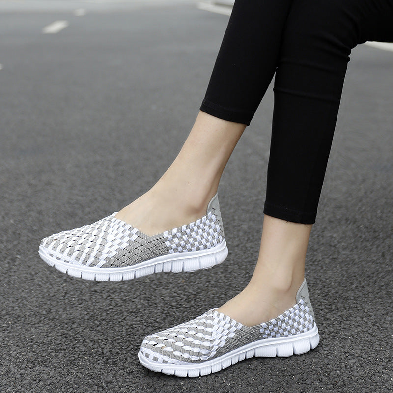 Damen Bequeme Schlupfschuhe mit atmungsaktiver Struktur und rutschfester Sohle EB