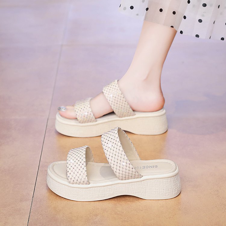 Damen Bequeme Wedge-Pantoletten EB