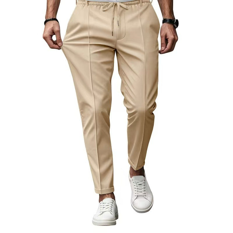 Herren elegante Freizeit-Hose mit elastischem Bund und seitlichen Eingrifftaschen EB