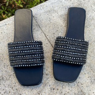 Damen bequeme Slides mit modischen Riemen EB