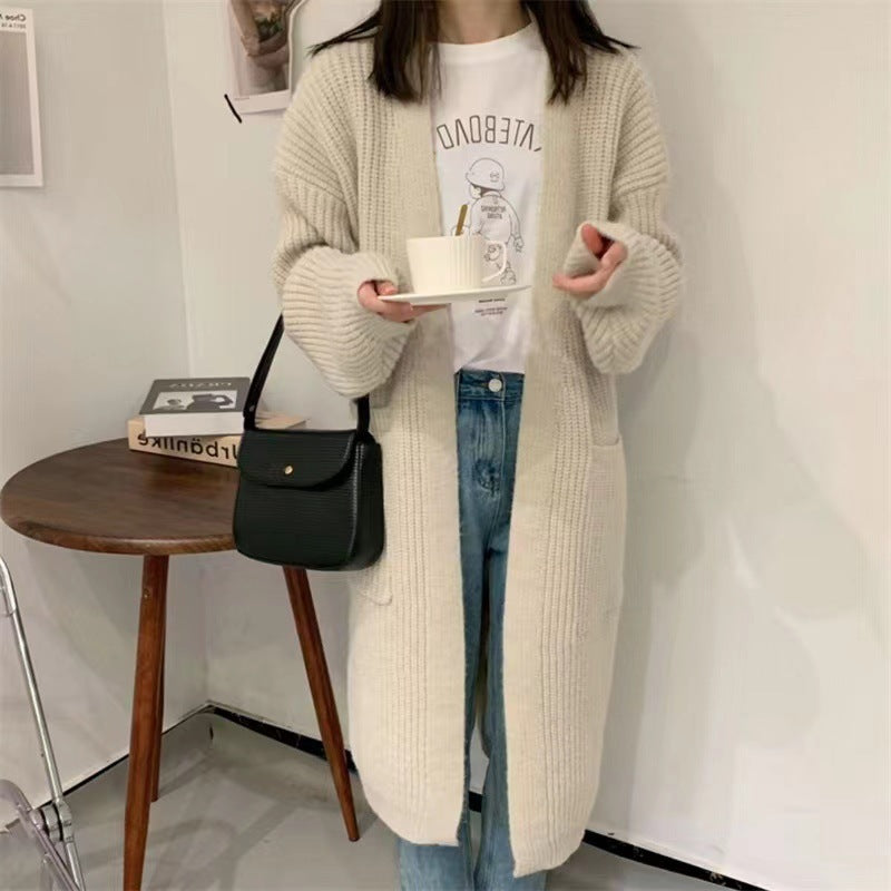 Damen Strickcardigan mit lockerer Silhouette und tiefen Taschen EB