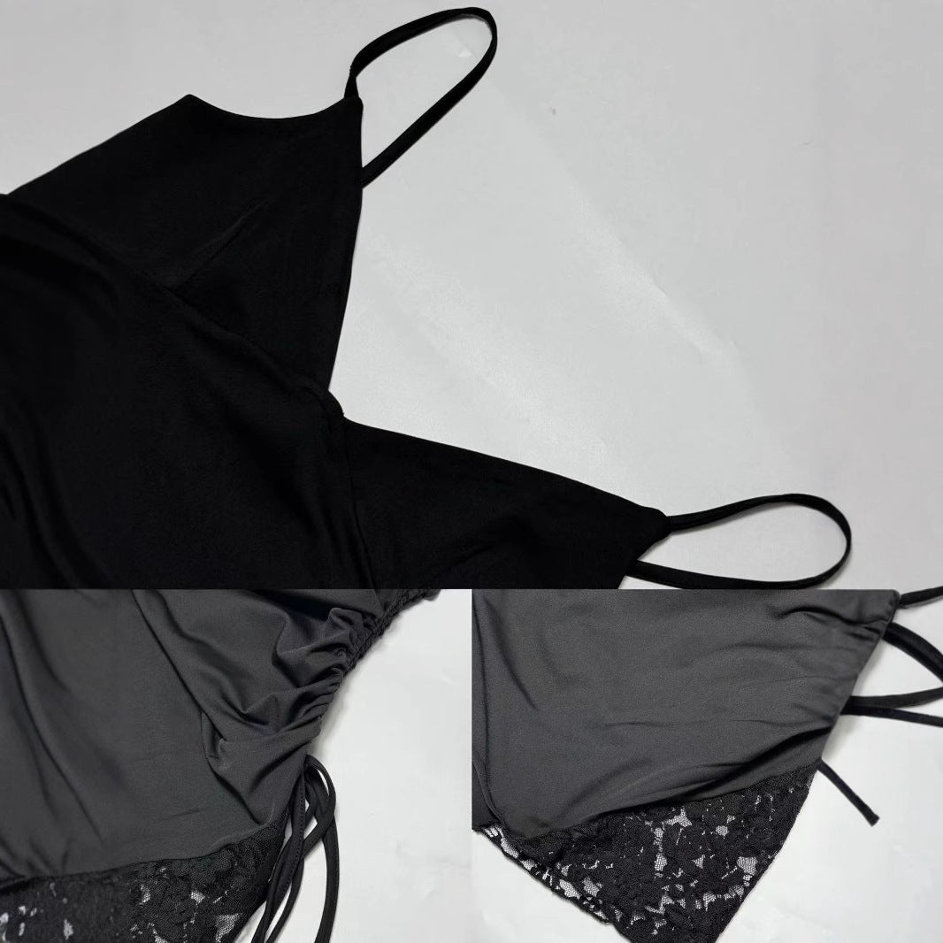 Damen Minikleid mit raffinierten Rüschendetails und verführerischem Spitzenansatz EB