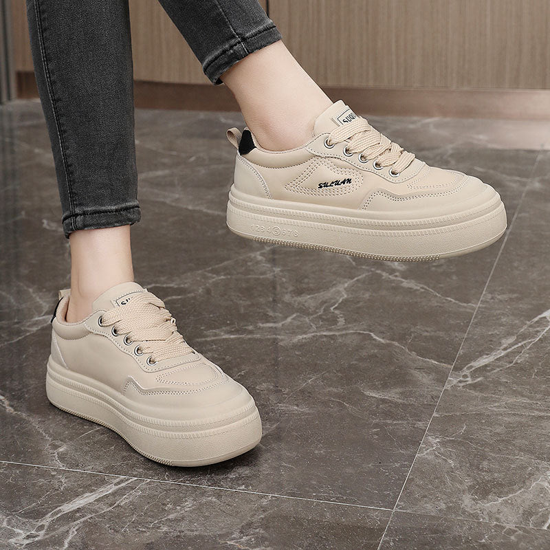 Damen modische Plateau Sneakers mit atmungsaktivem Obermaterial und dämpfendem Fußbett EB
