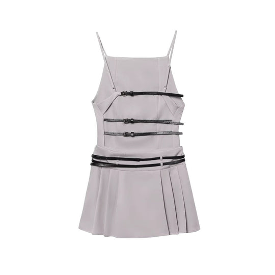 Damen Top mit elegantem Plissee-Design und modischem Gürtel EB