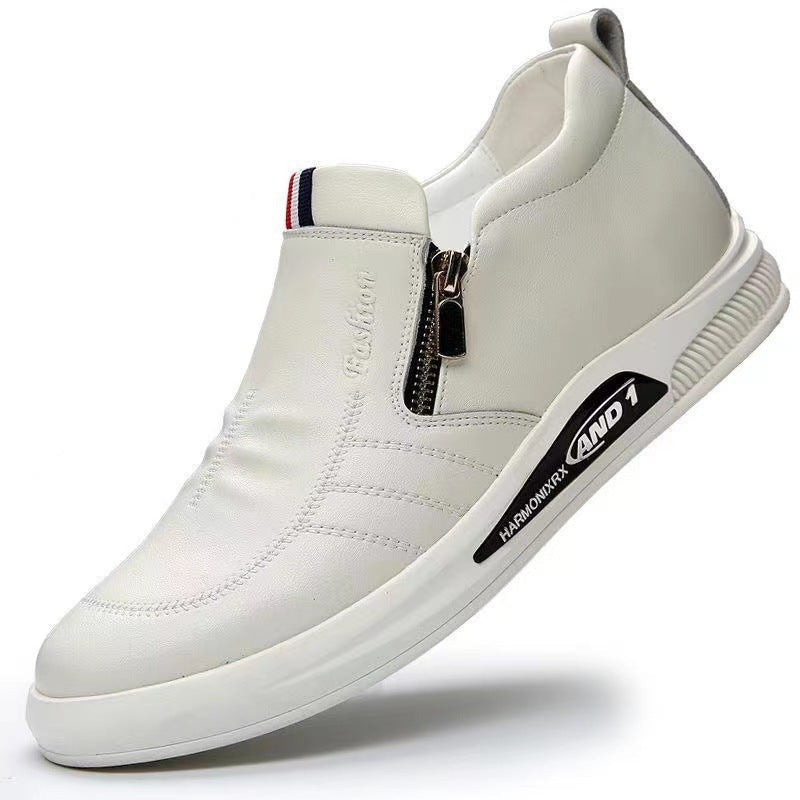 Herren Elegante und komfortable Leder-Slipper mit Reißverschluss EB