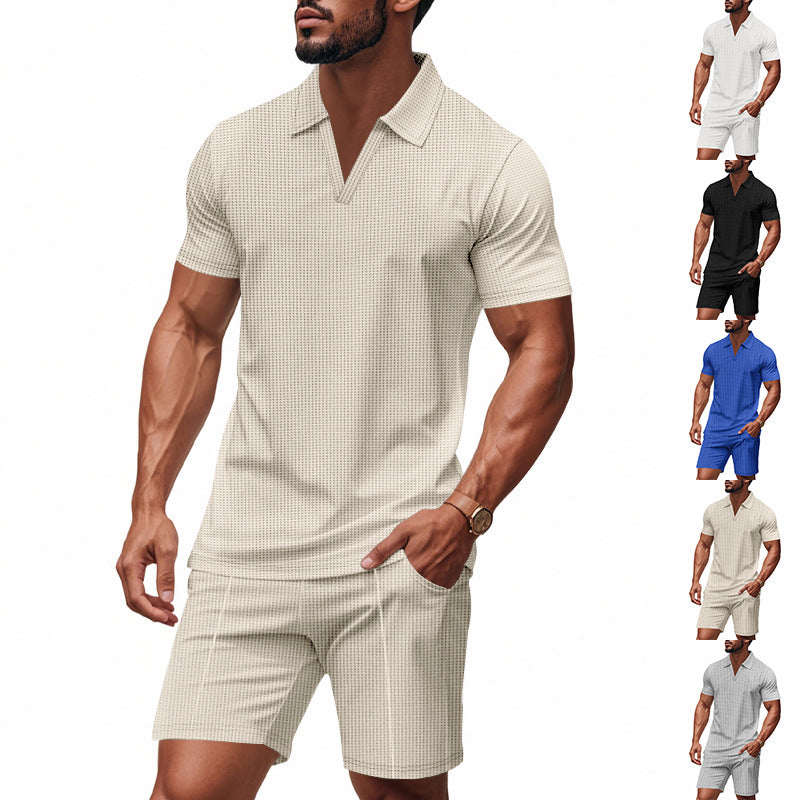 Herren elegantes Freizeit-Set mit zeitgenössischem Design und atmungsaktiver Baumwolle EB