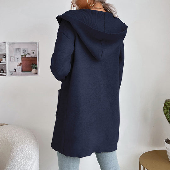 Damen Strickjacke mit tiefem V-Ausschnitt und praktischen Taschen EB