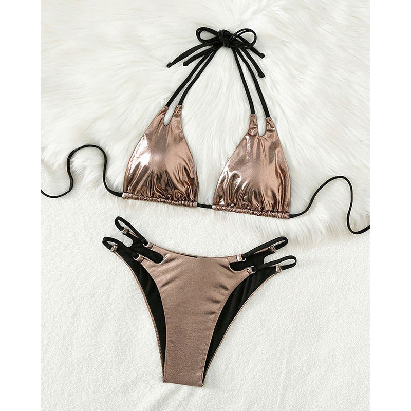 Damen Triangel-Bikini mit modischem Cut-Out und verstellbaren Trägern EB