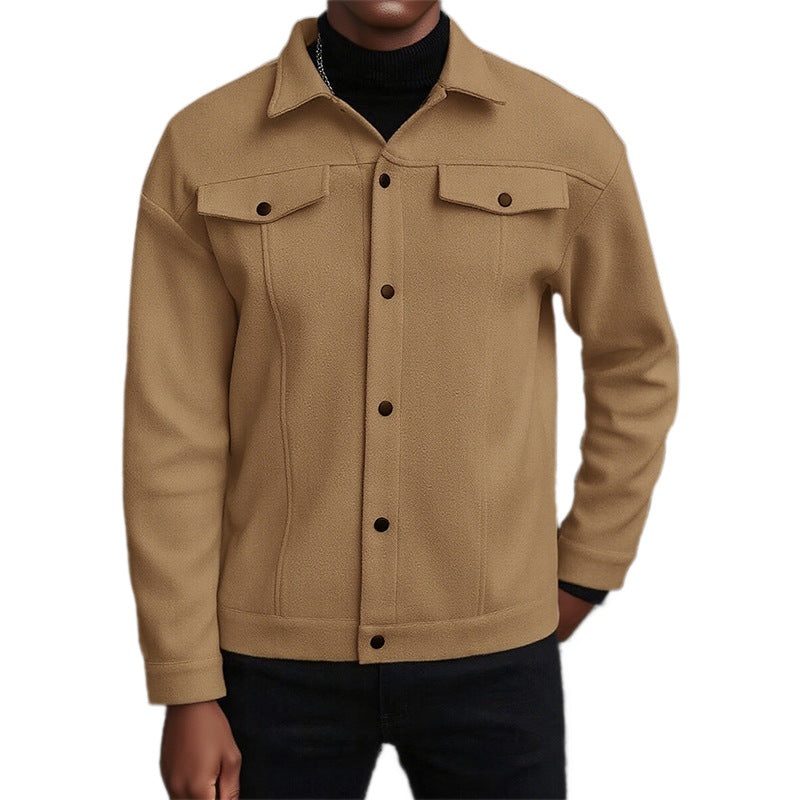Herren lässige Übergangsjacke mit praktischen Taschen und modernem Kragen EB
